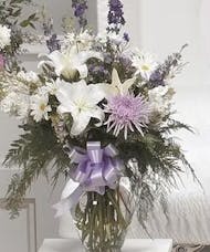 Lavender & White Vase Arrangement