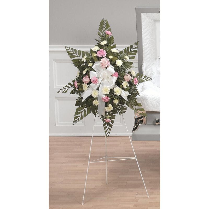 Pink & White Standing Spray Symapthy flowers Jupiter Delivery (FL