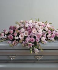 Lavender & Pink Full Couch Casket Spray