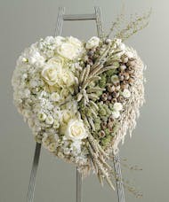 Heart White Flowers  & Accents