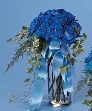 Blue Rose Vase Bouquet