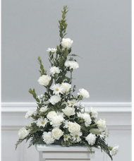 White Carnation & Daisy Pedestal Arrangement