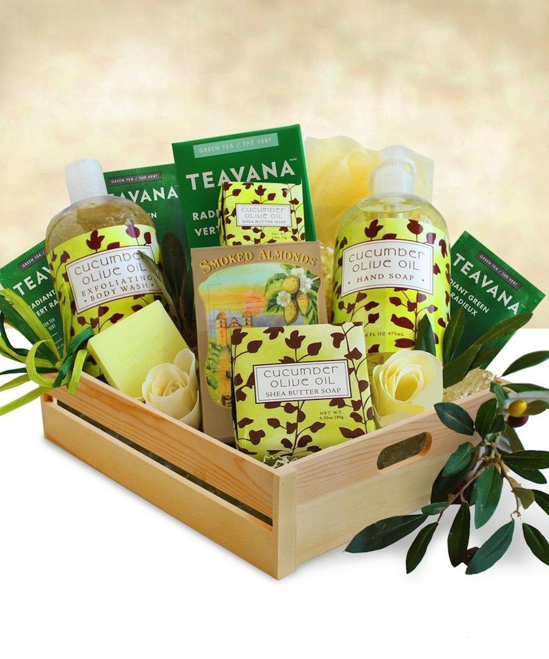 Natural Cucumber & Olive Oil Spa Gift Basket Gift Basket