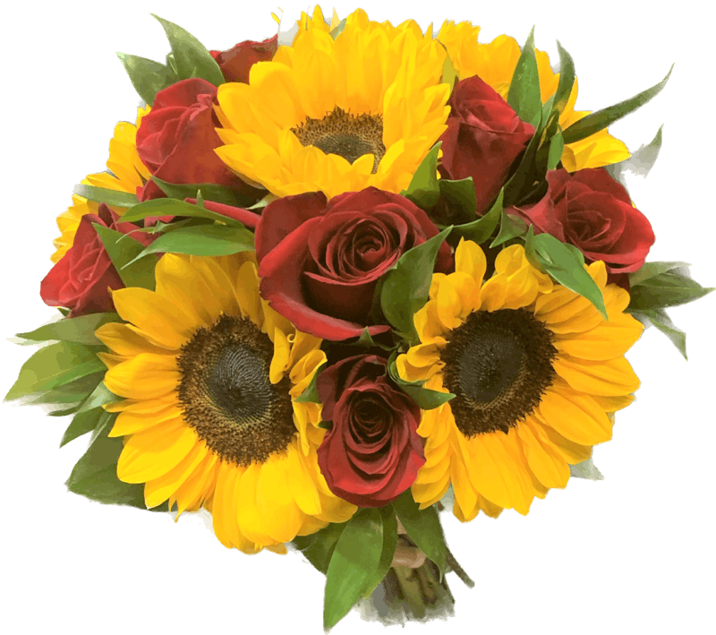 Sunflowers & Roses Handtied Bouquet flowers for wedding , send
