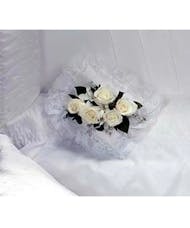 White Rose Pillow Lid Decoration
